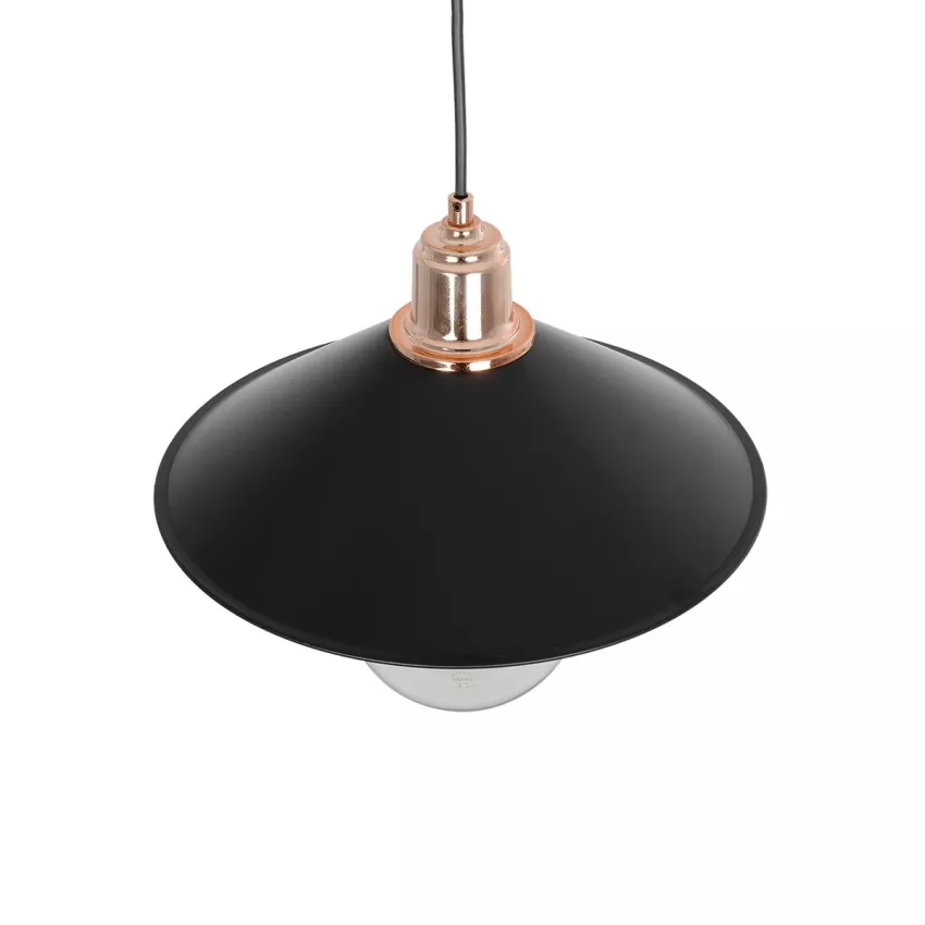 GLOBOSTAR® FERRO  Μοντέρνο Κρεμαστό Φωτιστικό Οροφής με Ντουί 1 x E27 AC 220-240V IP20 - Μαύρο & Χάλκινο - Μ30 x Π30 x Υ19cm