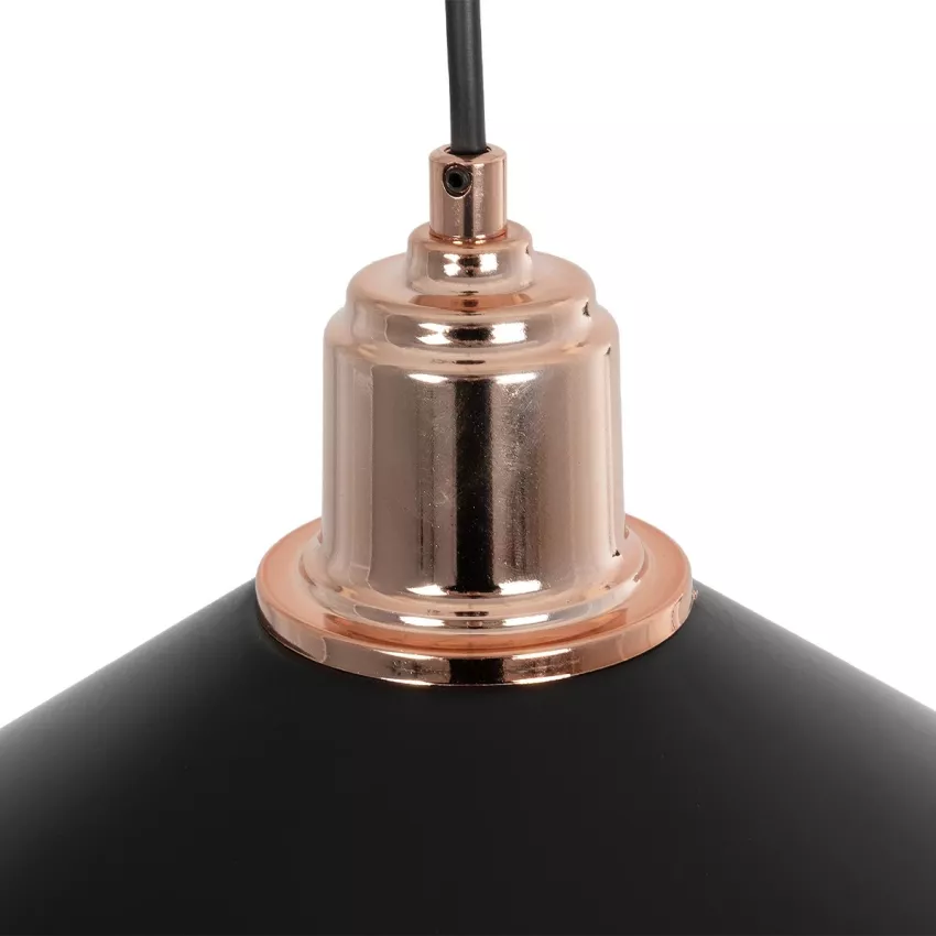 GLOBOSTAR® FERRO  Μοντέρνο Κρεμαστό Φωτιστικό Οροφής με Ντουί 1 x E27 AC 220-240V IP20 - Μαύρο & Χάλκινο - Μ30 x Π30 x Υ19cm