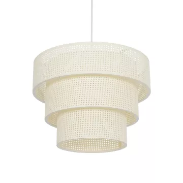 LEVEL  Μοντέρνο Κρεμαστό Φωτιστικό Καπέλο Μονόφωτο 1 x E27 IP20 Λευκό Διάτρητο Ύφασμα - Μ38 x Π38 x Υ30cm