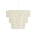 LEVEL  Μοντέρνο Κρεμαστό Φωτιστικό Καπέλο Μονόφωτο 1 x E27 IP20 Λευκό Διάτρητο Ύφασμα - Μ38 x Π38 x Υ30cm