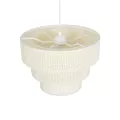 LEVEL  Μοντέρνο Κρεμαστό Φωτιστικό Καπέλο Μονόφωτο 1 x E27 IP20 Λευκό Διάτρητο Ύφασμα - Μ38 x Π38 x Υ30cm