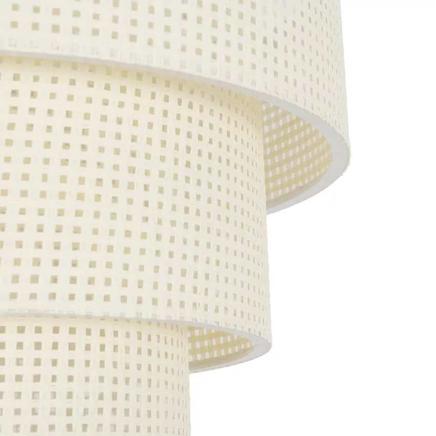 LEVEL  Μοντέρνο Κρεμαστό Φωτιστικό Καπέλο Μονόφωτο 1 x E27 IP20 Λευκό Διάτρητο Ύφασμα - Μ38 x Π38 x Υ30cm