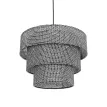 LEVEL  Μοντέρνο Κρεμαστό Φωτιστικό Καπέλο Μονόφωτο 1 x E27 IP20 Γκρι Διάτρητο Ύφασμα - Μ38 x Π38 x Υ30cm
