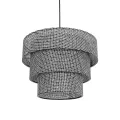LEVEL  Μοντέρνο Κρεμαστό Φωτιστικό Καπέλο Μονόφωτο 1 x E27 IP20 Γκρι Διάτρητο Ύφασμα - Μ38 x Π38 x Υ30cm