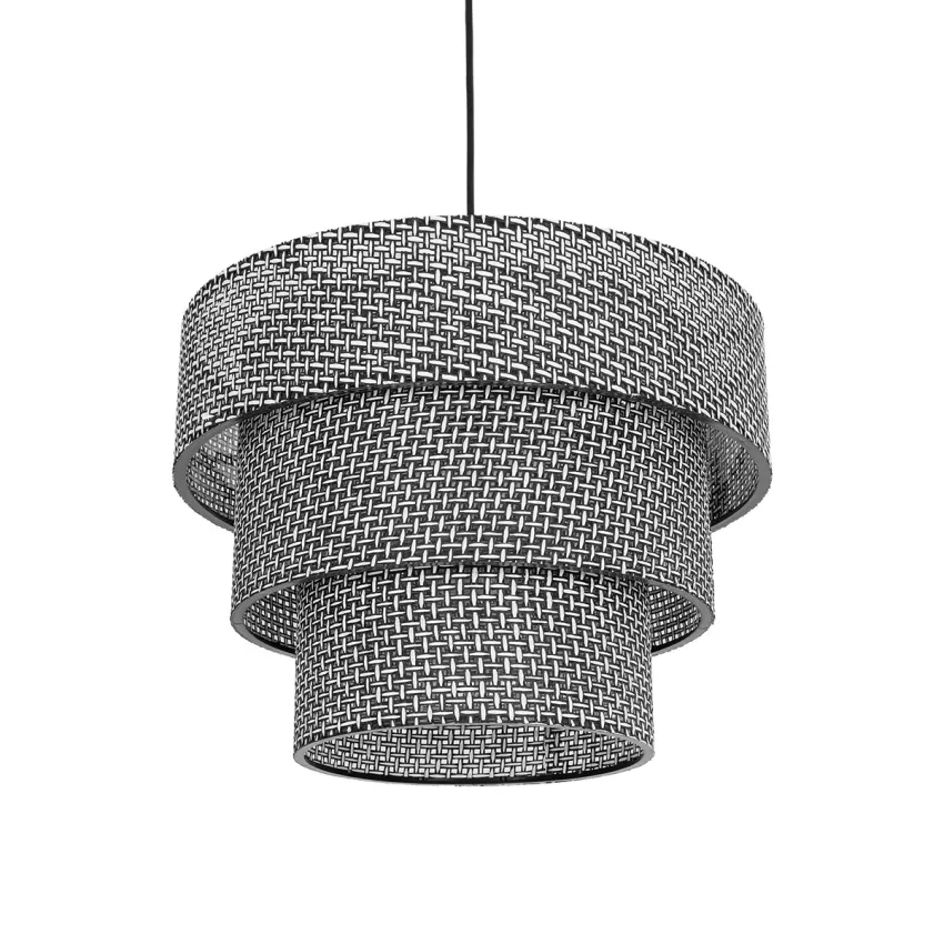 LEVEL  Μοντέρνο Κρεμαστό Φωτιστικό Καπέλο Μονόφωτο 1 x E27 IP20 Γκρι Διάτρητο Ύφασμα - Μ38 x Π38 x Υ30cm