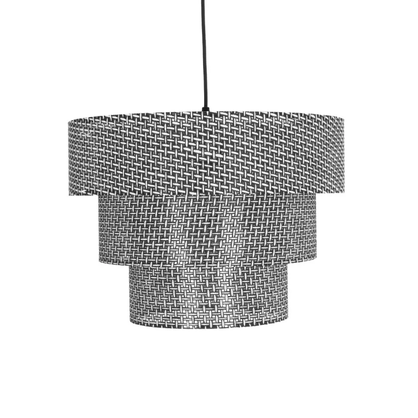 LEVEL  Μοντέρνο Κρεμαστό Φωτιστικό Καπέλο Μονόφωτο 1 x E27 IP20 Γκρι Διάτρητο Ύφασμα - Μ38 x Π38 x Υ30cm