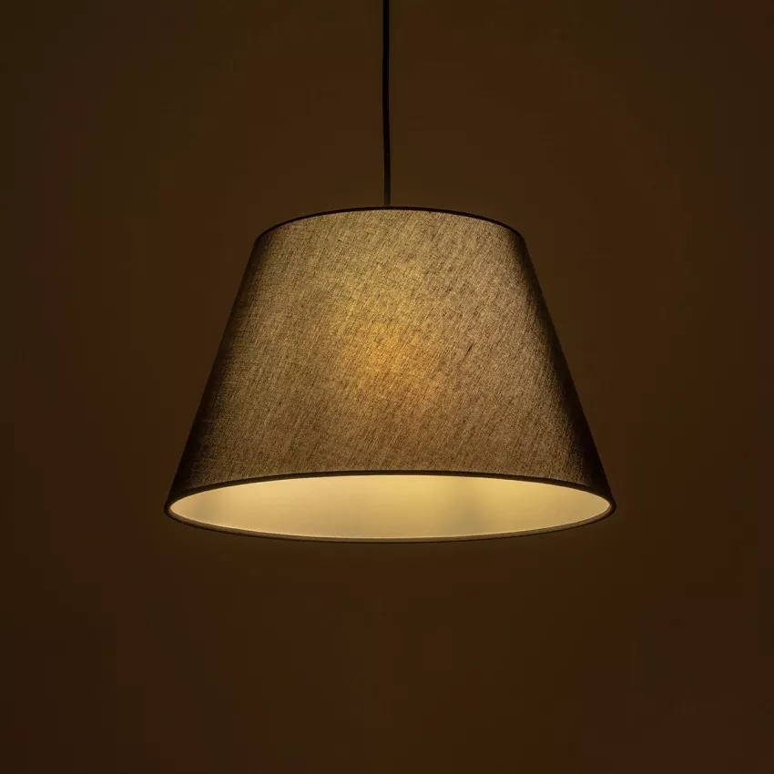 TRIANGLE  Μοντέρνο Κρεμαστό Φωτιστικό Kαπέλο Μονόφωτο 1 x E27 IP20 Μαύρο Ύφασμα - Μ37 x Π37 x Υ70cm