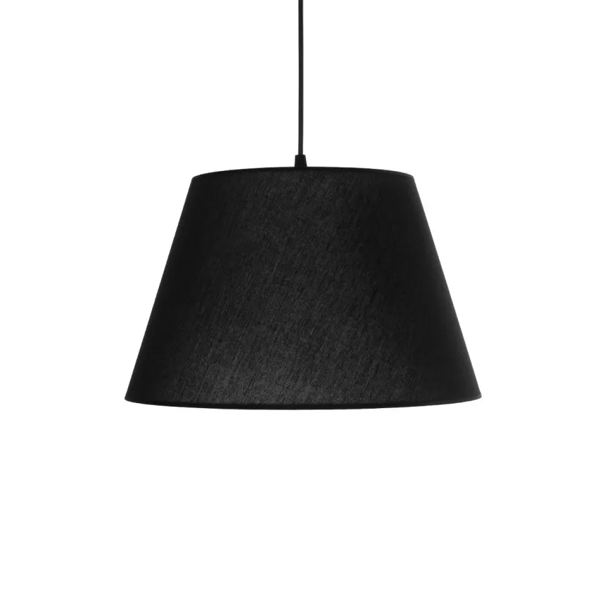 TRIANGLE  Μοντέρνο Κρεμαστό Φωτιστικό Kαπέλο Μονόφωτο 1 x E27 IP20 Μαύρο Ύφασμα - Μ37 x Π37 x Υ70cm