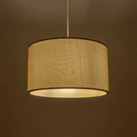 GLOBOSTAR® LOFTY  Μοντέρνο Κρεμαστό Φωτιστικό Οροφής με Ντουί 1 x E27 AC 220-240V IP20 - Μπεζ - Μ37 x Π37 x Υ21cm