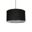 LOFTY  Μοντέρνο Κρεμαστό Φωτιστικό Kαπέλο Μονόφωτο 1 x E27 IP20 Μαύρο Ύφασμα - Μ38 x Π38 x Υ70cm