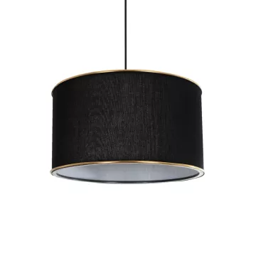 LOFTY  Μοντέρνο Κρεμαστό Φωτιστικό Kαπέλο Μονόφωτο 1 x E27 IP20 Μαύρο Ύφασμα - Μ38 x Π38 x Υ70cm