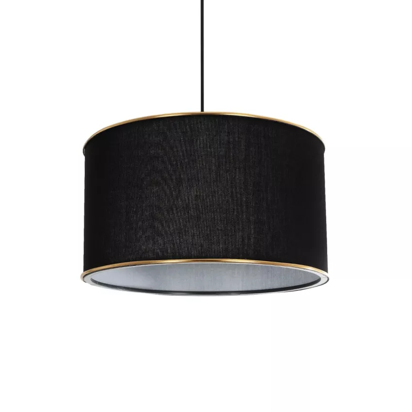 LOFTY  Μοντέρνο Κρεμαστό Φωτιστικό Kαπέλο Μονόφωτο 1 x E27 IP20 Μαύρο Ύφασμα - Μ38 x Π38 x Υ70cm