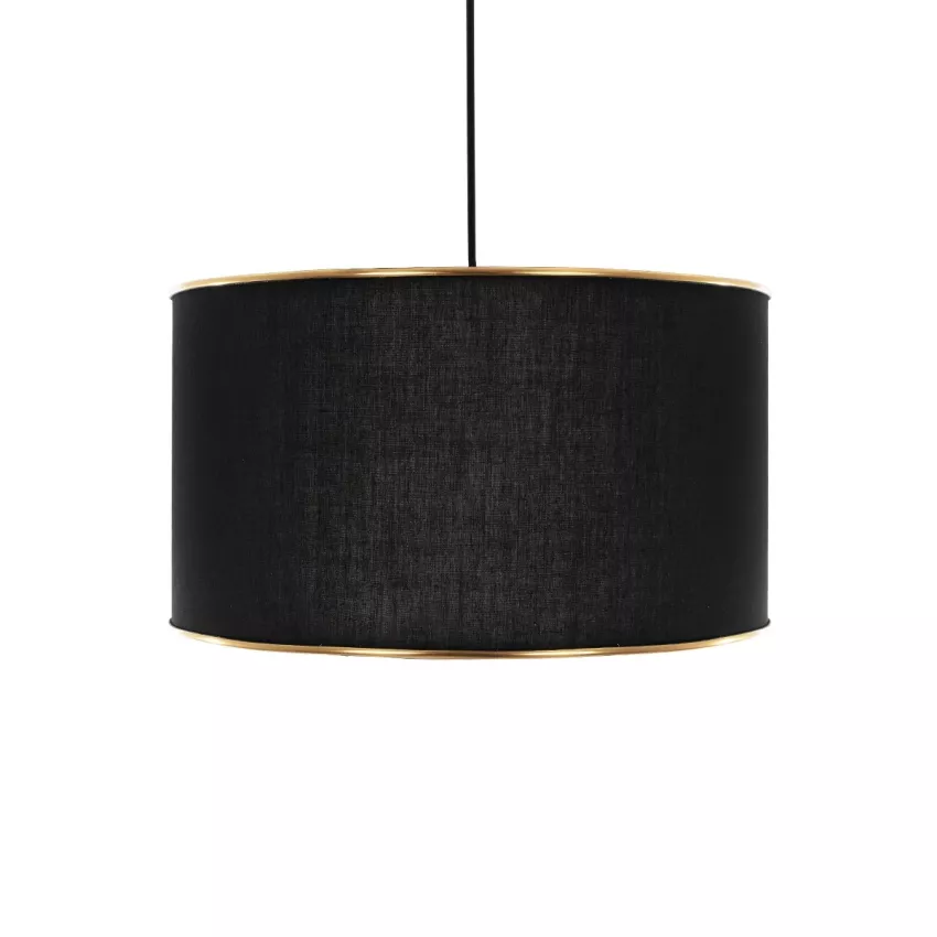 LOFTY  Μοντέρνο Κρεμαστό Φωτιστικό Kαπέλο Μονόφωτο 1 x E27 IP20 Μαύρο Ύφασμα - Μ38 x Π38 x Υ70cm
