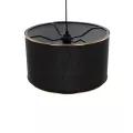 LOFTY  Μοντέρνο Κρεμαστό Φωτιστικό Kαπέλο Μονόφωτο 1 x E27 IP20 Μαύρο Ύφασμα - Μ38 x Π38 x Υ70cm
