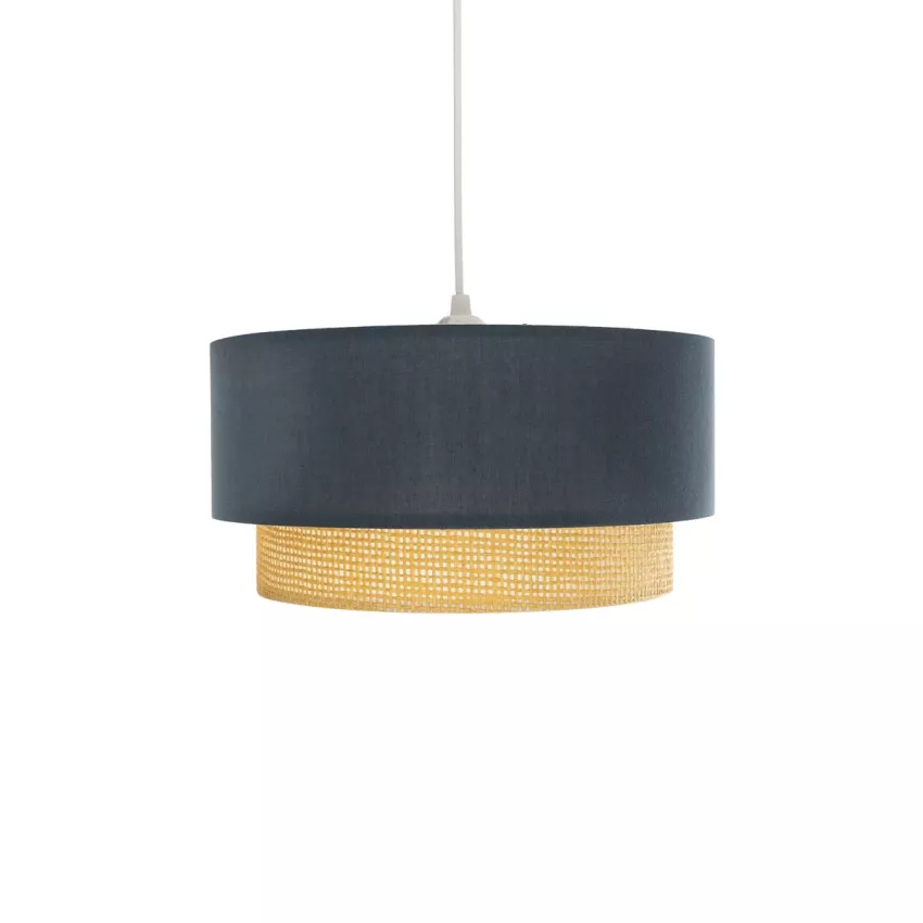 GLOBOSTAR® BIGGIE  Μοντέρνο Κρεμαστό Φωτιστικό Οροφής με Ντουί 1 x E27 AC 220-240V IP20 - Μπλε & Μπεζ - Μ30 x Π30 x Υ16cm