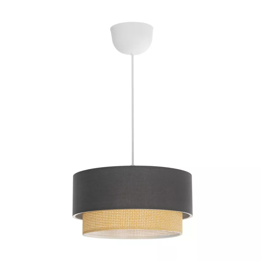 GLOBOSTAR® BIGGIE  Μοντέρνο Κρεμαστό Φωτιστικό Οροφής με Ντουί 1 x E27 AC 220-240V IP20 - Γκρι & Μπεζ - Μ30 x Π30 x Υ16cm