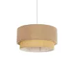 BIGGIE  Μοντέρνο Κρεμαστό Φωτιστικό Kαπέλο Μονόφωτο 1 x E27 IP20 Μπεζ  Ύφασμα με Μπεζ Rattan - Μ30 x Π30 x Υ70cm