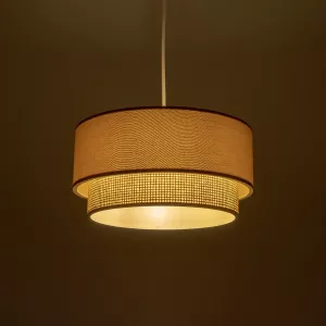 BIGGIE Μοντέρνο Κρεμαστό Φωτιστικό Kαπέλο Μονόφωτο 1 x E27 IP20 Μπεζ Ύφασμα με Μπεζ Rattan - Μ30 x Π30 x Υ70cm BIGGIE Μοντέρνο Κρεμαστό Φωτιστικό Kαπέλο Μονόφωτο 1 x E27 IP20 Μπεζ Ύφασμα με Μπεζ Rattan - Μ30 x Π30 x Υ70cm