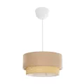 BIGGIE  Μοντέρνο Κρεμαστό Φωτιστικό Kαπέλο Μονόφωτο 1 x E27 IP20 Μπεζ  Ύφασμα με Μπεζ Rattan - Μ30 x Π30 x Υ70cm