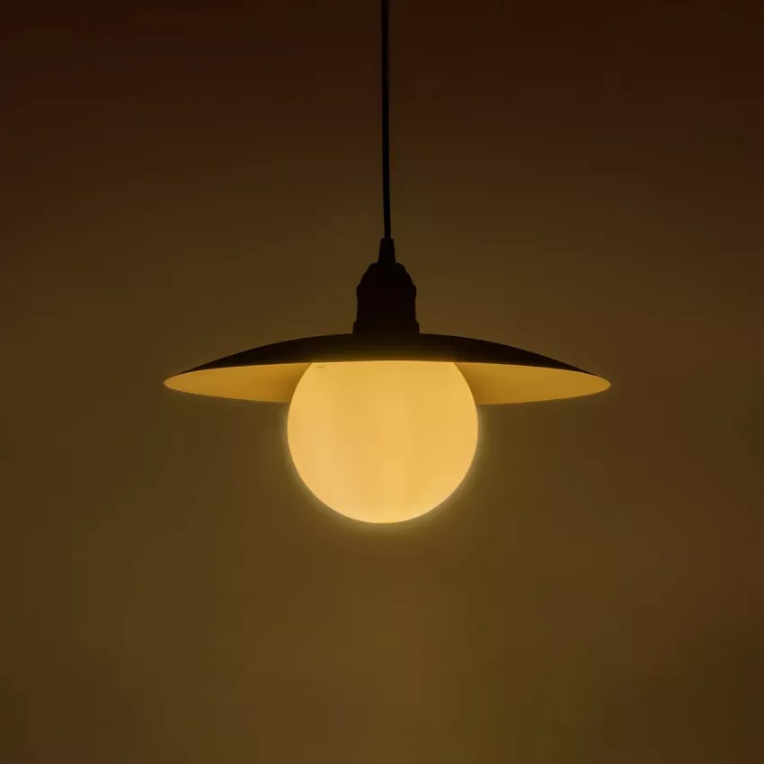 STUDY  Μοντέρνο Κρεμαστό Φωτιστικό Καμπάνα Μονόφωτο 1 x E27 IP20 Μπρούτζινο & Μαύρο Μέταλλο - Μ31 x Π31 x Υ27cm