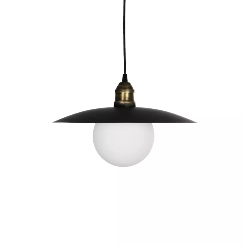 STUDY  Μοντέρνο Κρεμαστό Φωτιστικό Καμπάνα Μονόφωτο 1 x E27 IP20 Μπρούτζινο & Μαύρο Μέταλλο - Μ31 x Π31 x Υ27cm