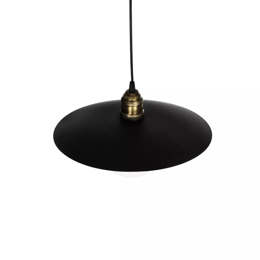 STUDY  Μοντέρνο Κρεμαστό Φωτιστικό Καμπάνα Μονόφωτο 1 x E27 IP20 Μπρούτζινο & Μαύρο Μέταλλο - Μ31 x Π31 x Υ27cm