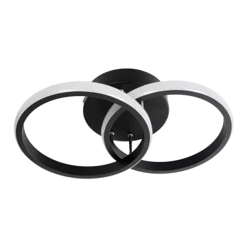 GLOBOSTAR® CORA  Μοντέρνο Φωτιστικό Οροφής LED 18W 2160lm 300° AC 220-240V IP20 Ρυθμιζόμενο Λευκό CCT με On/Off 2700K/4500K/6000K - Lumileds SMD Chip - Μαύρο Ματ - Μ36 x Π20.5 x Υ7cm