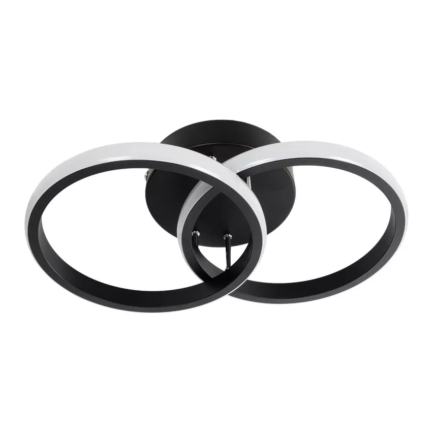 GLOBOSTAR® CORA  Μοντέρνο Φωτιστικό Οροφής LED 18W 2160lm 300° AC 220-240V IP20 Ρυθμιζόμενο Λευκό CCT με On/Off 2700K/4500K/6000K - Lumileds SMD Chip - Μαύρο Ματ - Μ36 x Π20.5 x Υ7cm