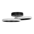 GLOBOSTAR® CORA  Μοντέρνο Φωτιστικό Οροφής LED 18W 2160lm 300° AC 220-240V IP20 Ρυθμιζόμενο Λευκό CCT με On/Off 2700K/4500K/6000K - Lumileds SMD Chip - Μαύρο Ματ - Μ36 x Π20.5 x Υ7cm