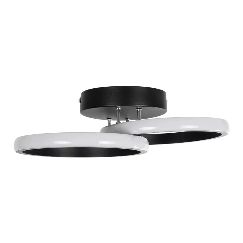 GLOBOSTAR® CORA  Μοντέρνο Φωτιστικό Οροφής LED 18W 2160lm 300° AC 220-240V IP20 Ρυθμιζόμενο Λευκό CCT με On/Off 2700K/4500K/6000K - Lumileds SMD Chip - Μαύρο Ματ - Μ36 x Π20.5 x Υ7cm