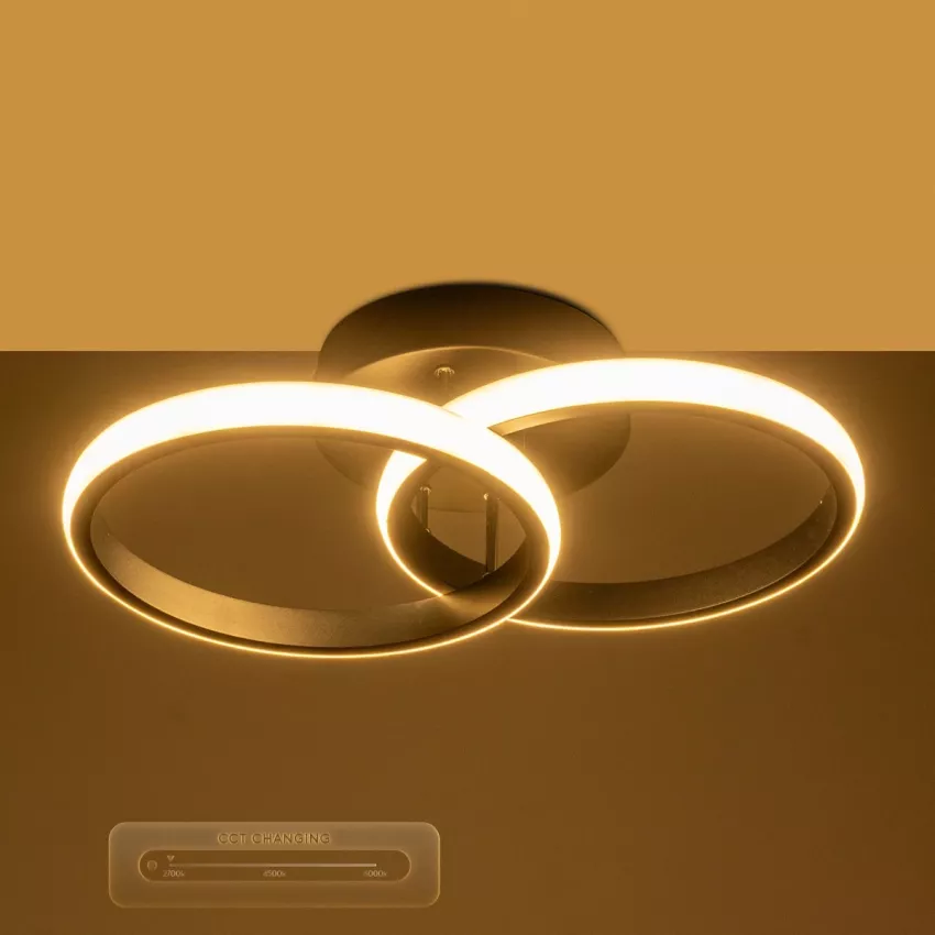 GLOBOSTAR® CORA  Μοντέρνο Φωτιστικό Οροφής LED 18W 2160lm 300° AC 220-240V IP20 Ρυθμιζόμενο Λευκό CCT με On/Off 2700K/4500K/6000K - Lumileds SMD Chip - Μαύρο Ματ - Μ36 x Π20.5 x Υ7cm