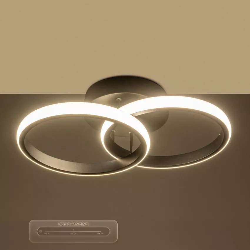 GLOBOSTAR® CORA  Μοντέρνο Φωτιστικό Οροφής LED 18W 2160lm 300° AC 220-240V IP20 Ρυθμιζόμενο Λευκό CCT με On/Off 2700K/4500K/6000K - Lumileds SMD Chip - Μαύρο Ματ - Μ36 x Π20.5 x Υ7cm