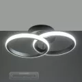 GLOBOSTAR® CORA  Μοντέρνο Φωτιστικό Οροφής LED 18W 2160lm 300° AC 220-240V IP20 Ρυθμιζόμενο Λευκό CCT με On/Off 2700K/4500K/6000K - Lumileds SMD Chip - Μαύρο Ματ - Μ36 x Π20.5 x Υ7cm