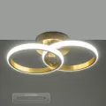 CORA  Φωτιστικό Οροφής Design LED CCT 18W 2160lm 300° AC 220-240V - Εναλλαγή Φωτισμού μέσω Διακόπτη On/Off All In One Ψυχρό 6000k+Φυσικό 4500k+Θερμό 2700k Μ36 x Π20.5 x Υ7cm - Χρυσό Βούρτσας