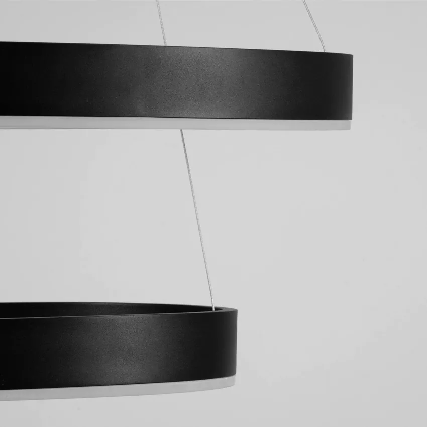kelvo® VENOM  Κρεμαστό Φωτιστικό Οροφής LED 75W 7500lm 120° AC 220-240V IP20 Ρυθμιζόμενο Λευκό CCT με Χειριστήριο από 2700K έως 6000K Dimmable - Lumileds SMD Chip - Μαύρο Ματ - Μ60 x Π60 x Υ40cm