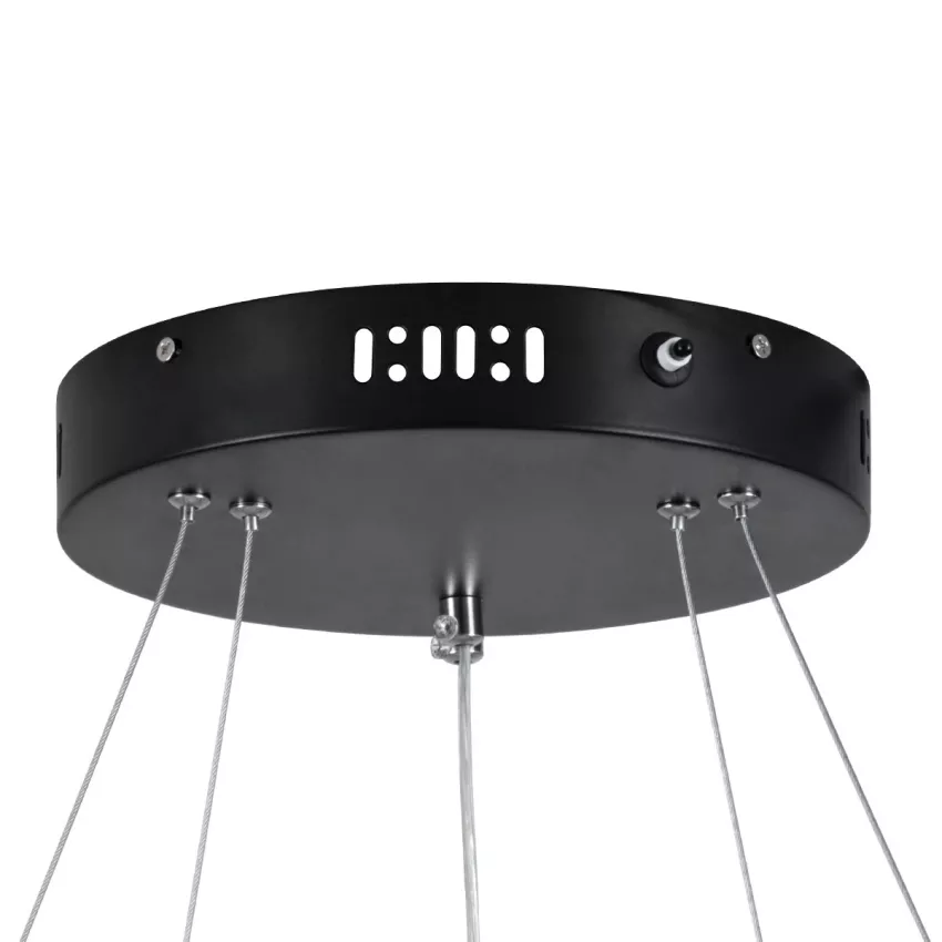 kelvo® VENOM  Κρεμαστό Φωτιστικό Οροφής LED 75W 7500lm 120° AC 220-240V IP20 Ρυθμιζόμενο Λευκό CCT με Χειριστήριο από 2700K έως 6000K Dimmable - Lumileds SMD Chip - Μαύρο Ματ - Μ60 x Π60 x Υ40cm