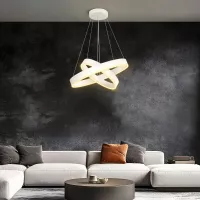 kelvo® VENOM  Κρεμαστό Φωτιστικό Οροφής LED 75W 7500lm 120° AC 220-240V IP20 Ρυθμιζόμενο Λευκό CCT με Χειριστήριο από 2700K έως 6000K Dimmable - Lumileds SMD Chip - Λευκό Ματ - Μ60 x Π60 x Υ40cm
