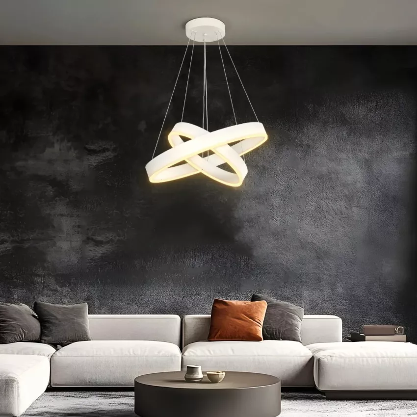 kelvo® VENOM  Κρεμαστό Φωτιστικό Οροφής LED 75W 7500lm 120° AC 220-240V IP20 Ρυθμιζόμενο Λευκό CCT με Χειριστήριο από 2700K έως 6000K Dimmable - Lumileds SMD Chip - Λευκό Ματ - Μ60 x Π60 x Υ40cm