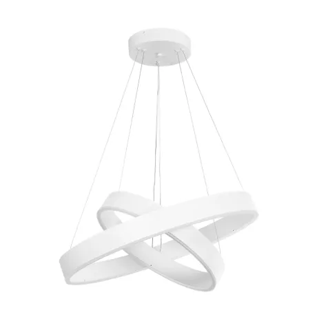 kelvo® VENOM  Κρεμαστό Φωτιστικό Οροφής LED 75W 7500lm 120° AC 220-240V IP20 Ρυθμιζόμενο Λευκό CCT με Χειριστήριο από 2700K έως 6000K Dimmable - Lumileds SMD Chip - Λευκό Ματ - Μ60 x Π60 x Υ40cm