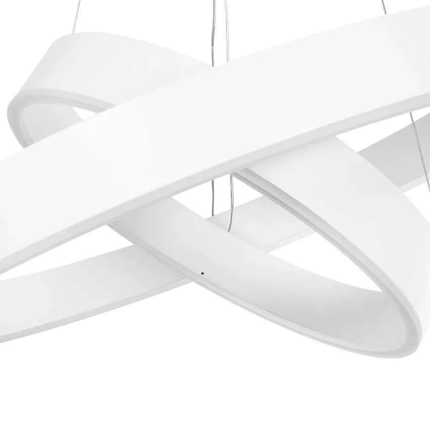 kelvo® VENOM  Κρεμαστό Φωτιστικό Οροφής LED 75W 7500lm 120° AC 220-240V IP20 Ρυθμιζόμενο Λευκό CCT με Χειριστήριο από 2700K έως 6000K Dimmable - Lumileds SMD Chip - Λευκό Ματ - Μ60 x Π60 x Υ40cm