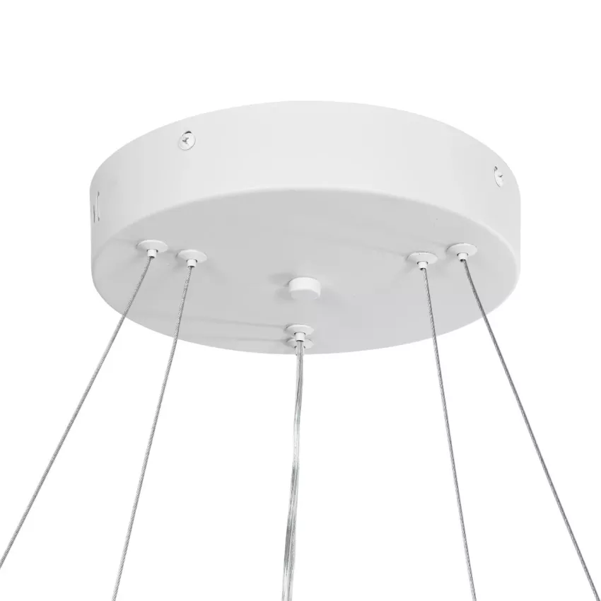 kelvo® VENOM  Κρεμαστό Φωτιστικό Οροφής LED 75W 7500lm 120° AC 220-240V IP20 Ρυθμιζόμενο Λευκό CCT με Χειριστήριο από 2700K έως 6000K Dimmable - Lumileds SMD Chip - Λευκό Ματ - Μ60 x Π60 x Υ40cm