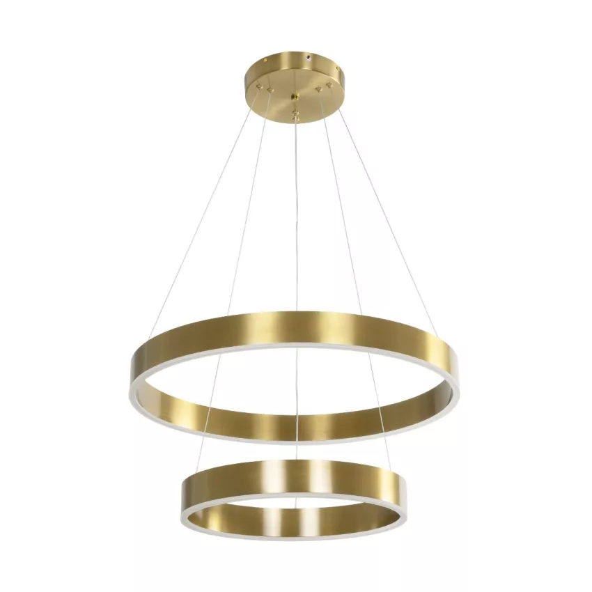 kelvo® VENOM  Κρεμαστό Φωτιστικό Οροφής LED 75W 7500lm 120° AC 220-240V IP20 Ρυθμιζόμενο Λευκό CCT με Χειριστήριο από 2700K έως 6000K Dimmable - Lumileds SMD Chip - Χρυσό Πλατίνα - Μ60 x Π60 x Υ40cm