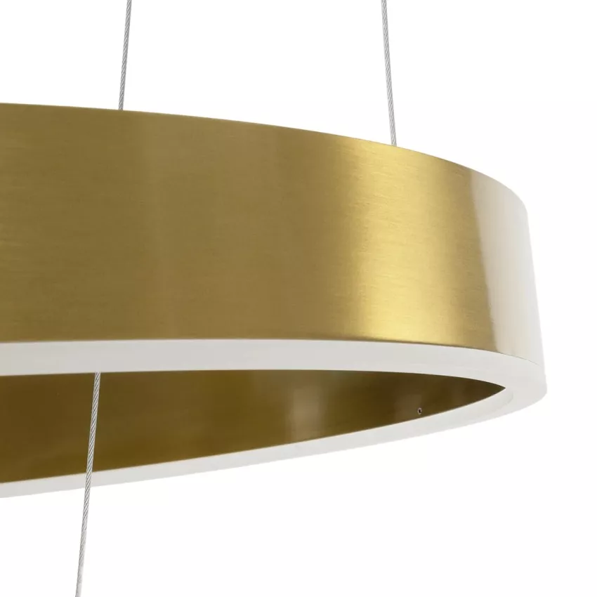 kelvo® VENOM  Κρεμαστό Φωτιστικό Οροφής LED 75W 7500lm 120° AC 220-240V IP20 Ρυθμιζόμενο Λευκό CCT με Χειριστήριο από 2700K έως 6000K Dimmable - Lumileds SMD Chip - Χρυσό Πλατίνα - Μ60 x Π60 x Υ40cm