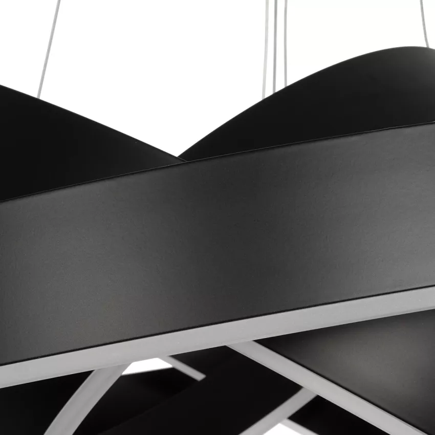 kelvo® VENOM  Κρεμαστό Φωτιστικό Οροφής LED 120W 12000lm 120° AC 220-240V IP20 Ρυθμιζόμενο Λευκό CCT με Χειριστήριο από 2700K έως 6000K Dimmable - Lumileds SMD Chip - Μαύρο Ματ - Μ80 x Π80 x Υ80cm