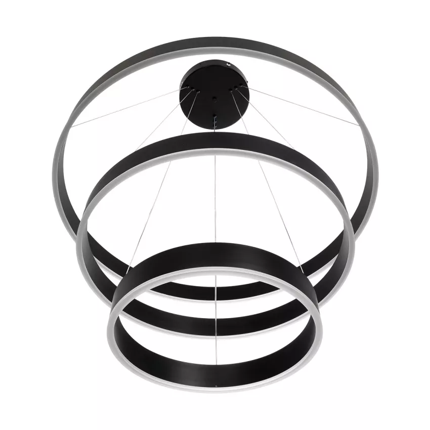 kelvo® VENOM  Κρεμαστό Φωτιστικό Οροφής LED 120W 12000lm 120° AC 220-240V IP20 Ρυθμιζόμενο Λευκό CCT με Χειριστήριο από 2700K έως 6000K Dimmable - Lumileds SMD Chip - Μαύρο Ματ - Μ80 x Π80 x Υ80cm