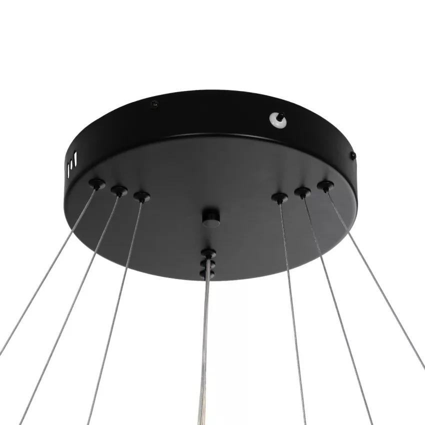 kelvo® VENOM  Κρεμαστό Φωτιστικό Οροφής LED 120W 12000lm 120° AC 220-240V IP20 Ρυθμιζόμενο Λευκό CCT με Χειριστήριο από 2700K έως 6000K Dimmable - Lumileds SMD Chip - Μαύρο Ματ - Μ80 x Π80 x Υ80cm