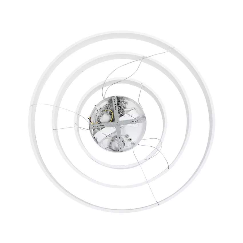 kelvo® VENOM  Κρεμαστό Φωτιστικό Οροφής LED 120W 12000lm 120° AC 220-240V IP20 Ρυθμιζόμενο Λευκό CCT με Χειριστήριο από 2700K έως 6000K Dimmable - Lumileds SMD Chip - Λευκό Ματ - Μ80 x Π80 x Υ80cm