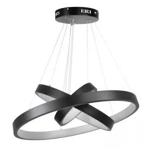 kelvo® NEMESIS  Κρεμαστό Φωτιστικό Οροφής LED 100W 10000lm 180° AC 220-240V IP20 Ρυθμιζόμενο Λευκό CCT με Χειριστήριο από 2700K έως 6000K Dimmable - Lumileds SMD Chip - Μαύρο Ματ - Μ60 x Π60 x Υ60cm