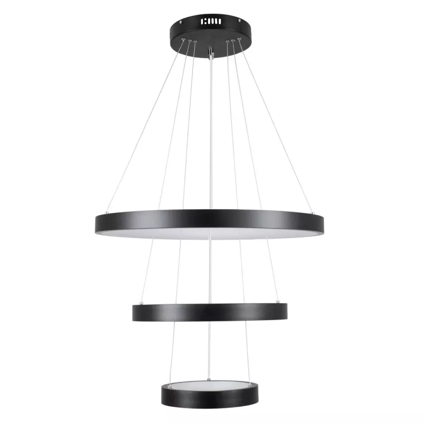 kelvo® NEMESIS  Κρεμαστό Φωτιστικό Οροφής LED 100W 10000lm 180° AC 220-240V IP20 Ρυθμιζόμενο Λευκό CCT με Χειριστήριο από 2700K έως 6000K Dimmable - Lumileds SMD Chip - Μαύρο Ματ - Μ60 x Π60 x Υ60cm