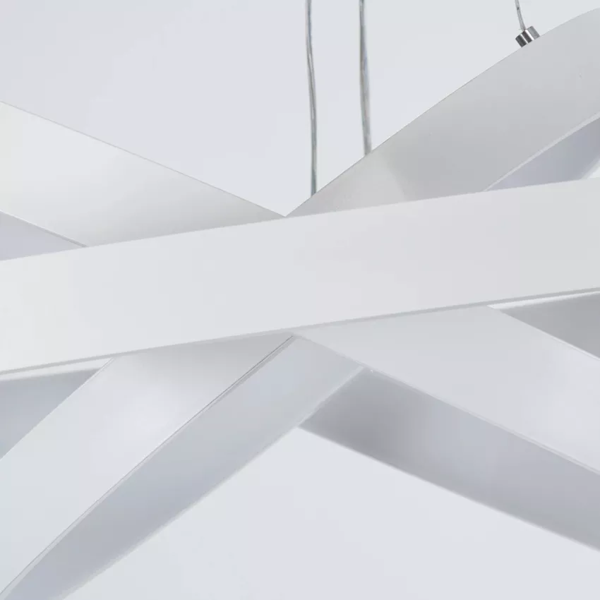 kelvo® NEMESIS  Κρεμαστό Φωτιστικό Οροφής LED 120W 12000lm 180° AC 220-240V IP20 Ρυθμιζόμενο Λευκό CCT με Χειριστήριο από 2700K έως 6000K Dimmable - Lumileds SMD Chip - Λευκό Ματ - Μ80 x Π80 x Υ80cm